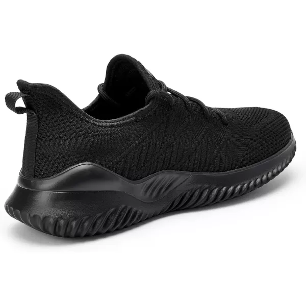 Akk Walking Shoes for Men Sneakers  Slip on Tennis Running Memory Foam Shoes for Athletic Workout Gym Indoor Outdoor Lightweight Breathable Casual Sneakers1803allblack