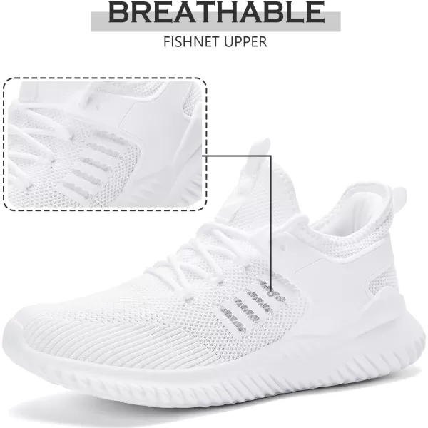 Akk Walking Shoes for Men Sneakers  Slip on Tennis Running Memory Foam Shoes for Athletic Workout Gym Indoor Outdoor Lightweight Breathable Casual SneakersHollowwhite