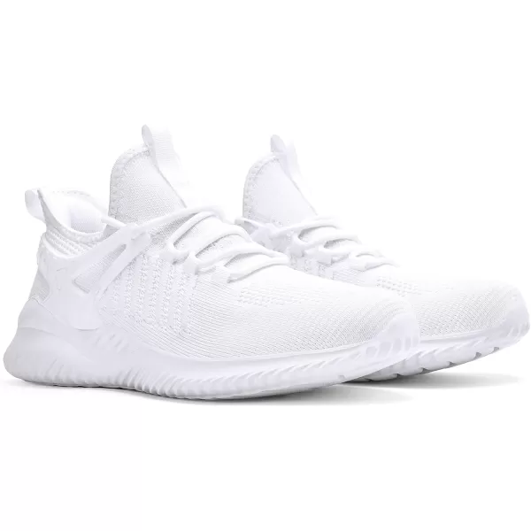 Akk Walking Shoes for Men Sneakers  Slip on Tennis Running Memory Foam Shoes for Athletic Workout Gym Indoor Outdoor Lightweight Breathable Casual SneakersWhite