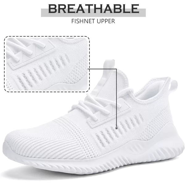 Akk Walking Shoes for Men Sneakers  Slip on Tennis Running Memory Foam Shoes for Athletic Workout Gym Indoor Outdoor Lightweight Breathable Casual SneakersMeshwhite