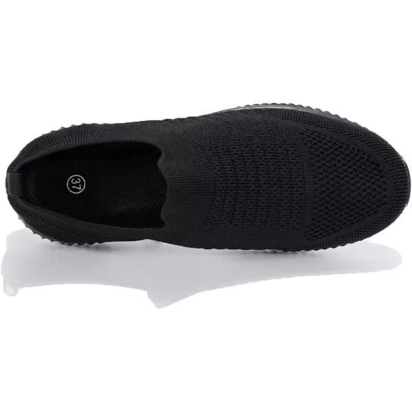 Akk Walking Shoes for Women  Slip on Memory Foam Lightweight SneakersAllblack