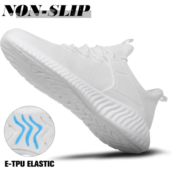 Akk Walking Tennis Shoes for Men  Running Sneakers Slip on Shoes Mens Jogging Casual Lightweight Breathable Athletic Sport White