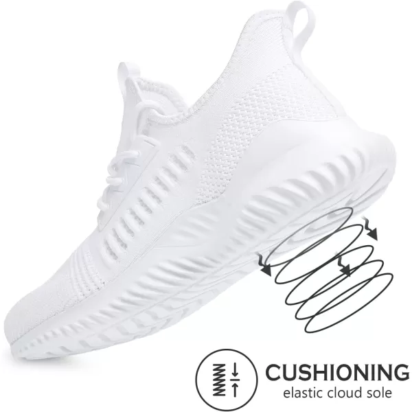 Akk White Mens Tennis Shoes  Casual Sport Lace up Athletic Walking Sneakers Comfort Slip Resistant Running Gym Basketball Shoes for Men White Size 115