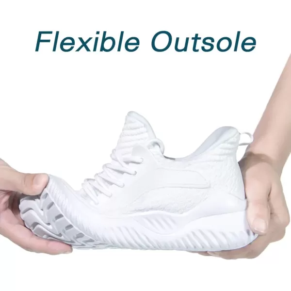 Akk White Sneakers for Women Walking Shoes Comfortable Lightweight Womens Work Casual Tennis Shoes for Gym 75 US White