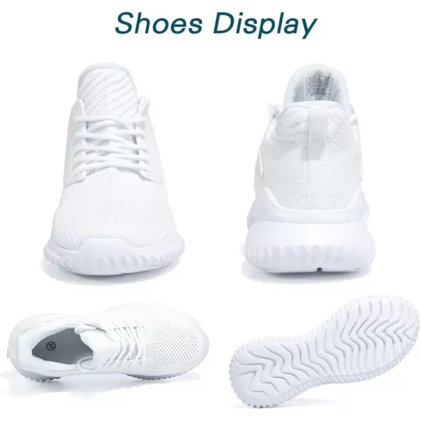 Akk White Sneakers for Women Walking Shoes Comfortable Lightweight Womens Work Casual Tennis Shoes for Gym 75 US White