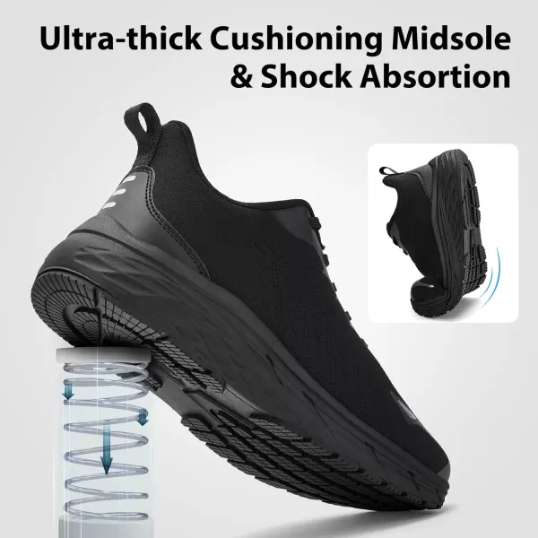 Akk Wide Toe Box Shoes for Men  Walking Shoes Extra Wide Width Comfortable Athletic Running Tennis Jogging Workout Gym Sneakers for Swelling Bunion Plantar FasciitisAll Black