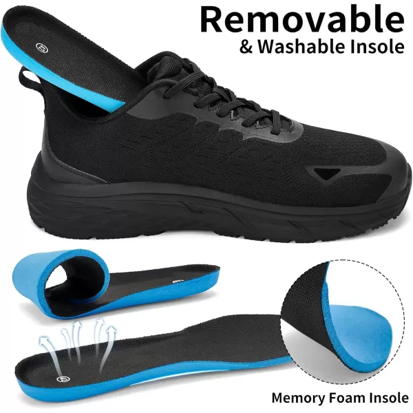 Akk Wide Toe Box Shoes for Men  Walking Shoes Extra Wide Width Comfortable Athletic Running Tennis Jogging Workout Gym Sneakers for Swelling Bunion Plantar FasciitisAll Black