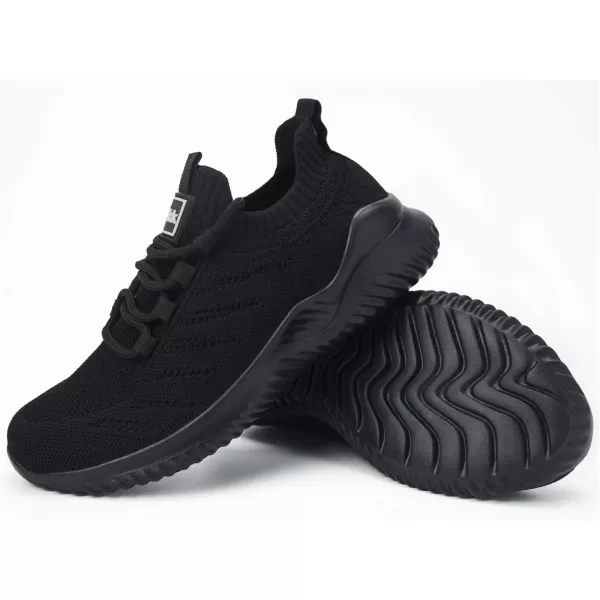 Akk Womens Athletic Walking Shoes  Memory Foam Lightweight Tennis Sports Shoes Gym Jogging Slip On Running SneakersAllblack