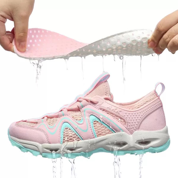 Akk Womens Hiking Water Shoes  MultiPurpose Quick Dry Sneakers Non Slip ampamp Lightweight ampamp Breathable for Outdoor Sport Travel Walking Tour Swim BeachPinkBlue