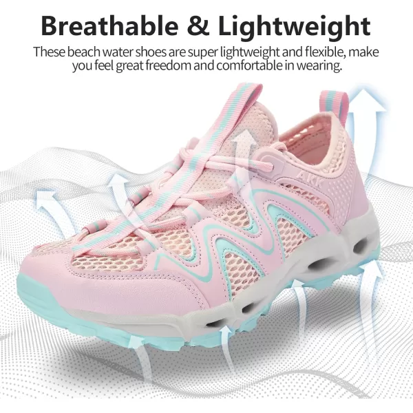 Akk Womens Hiking Water Shoes  MultiPurpose Quick Dry Sneakers Non Slip ampamp Lightweight ampamp Breathable for Outdoor Sport Travel Walking Tour Swim BeachPinkBlue