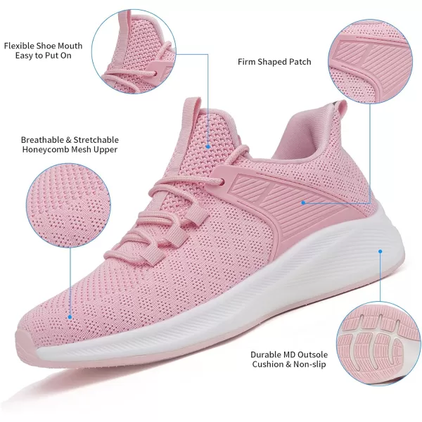 Akk Womens Lightweight Workout Shoes  Non Slip Gym Running Mesh Breathable Sneakers for Walking Tennis Training Gym Sports Pink 42