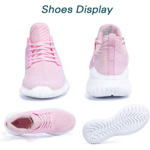 Akk Womens Pink Walking Shoes Comfortable Lightweight Work Casual Tennis Shoes Sneakers for Indoor Outdoor Gym Travel 7 US