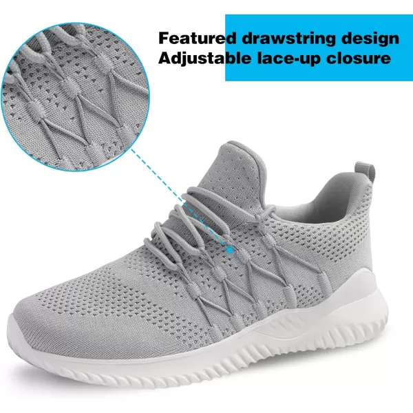 Akk Womens Walking Shoes Sneakers  Slip On Memory Foam Lightweight Workout Tennis Running Shoes19006gray