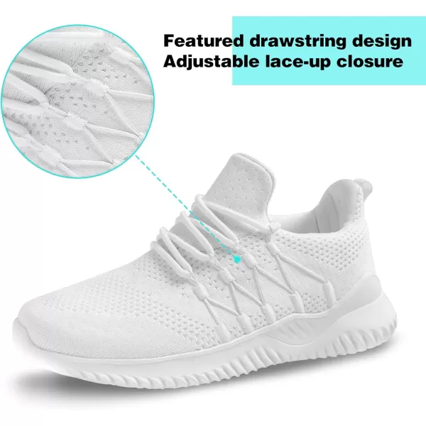 Akk Womens Walking Shoes Sneakers  Slip On Memory Foam Lightweight Workout Tennis Running Shoes19006white