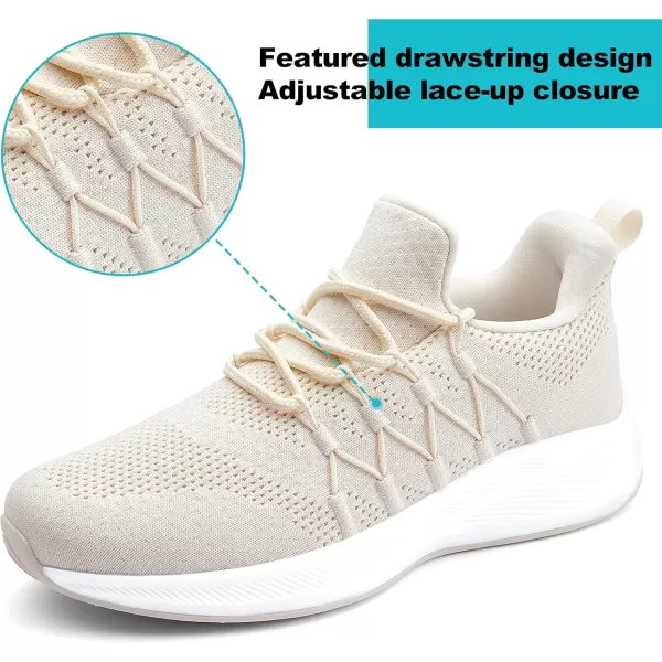 Akk Womens Walking Shoes Sneakers  Slip On Memory Foam Lightweight Workout Tennis Running ShoesBeige016