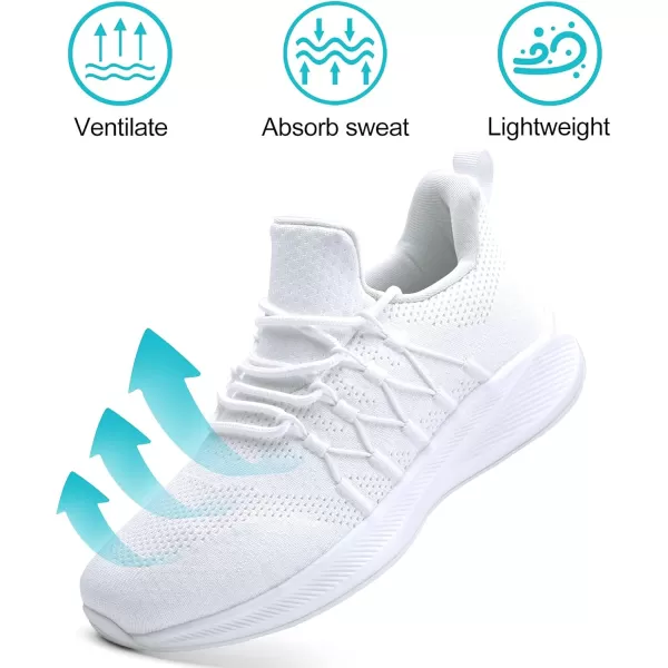 Akk Womens Walking Shoes Sneakers  Slip On Memory Foam Lightweight Workout Tennis Running ShoesWhite016