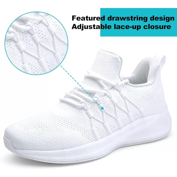 Akk Womens Walking Shoes Sneakers  Slip On Memory Foam Lightweight Workout Tennis Running ShoesWhite016