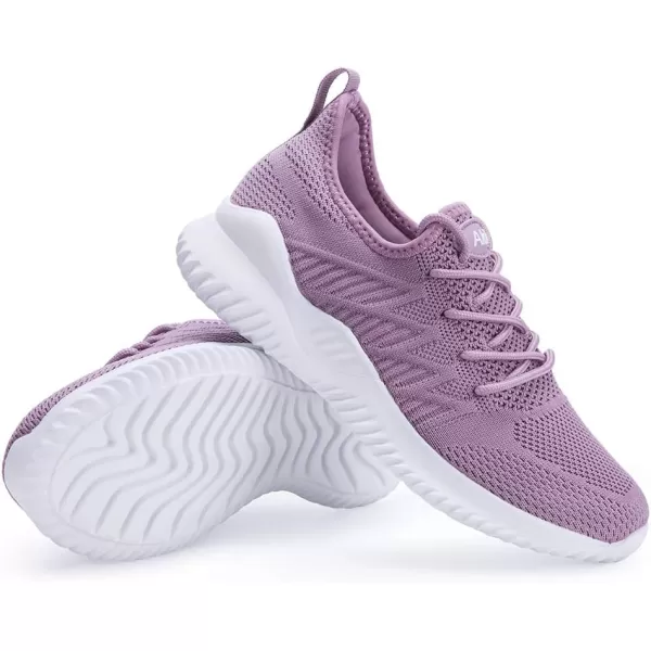 Akk Womens Walking Tennis Shoes  Slip On Memory Foam Lightweight Casual Sneakers for Gym Travel Work1803lightpurple