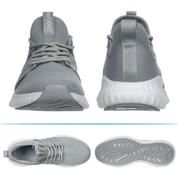 Mens Sneakers Walking Shoes  Memory Foam Athletic Tennis Running Workout Gym Ultra Lightweight Breathable Jogging Sports Shoes Slip on Casual SneakerGrey