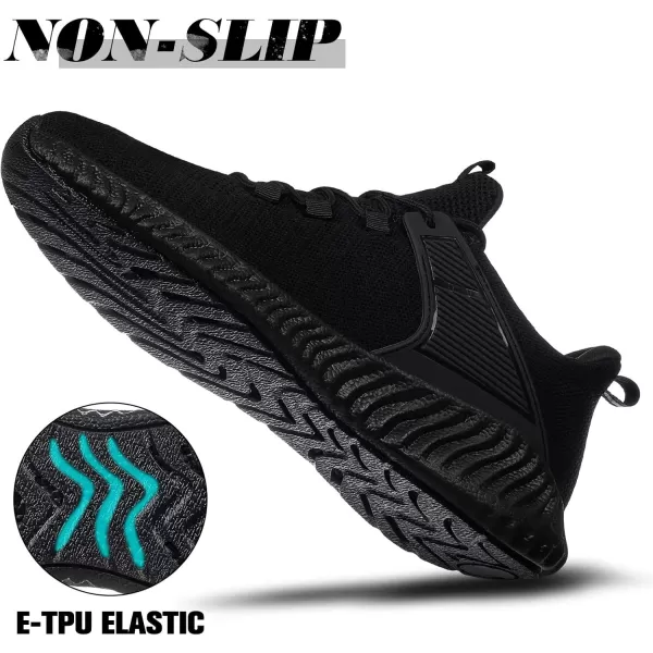 Running Shoes for Men Sneakers Lightweight Comfy Casual Memory Foam Workout Shoes for Walking Tennis Athletic Indoor Outdoor All Black 10