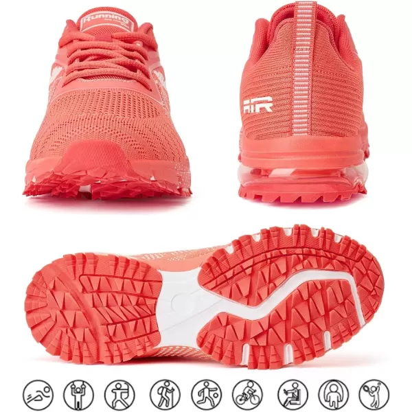 Women Running Shoes Air Sneakers  Breathable Tennis Shoes Women No Slip Athletic Shoes Lightweight Sports Cross Trainers for Workout Gym Jogging Orange Size 95