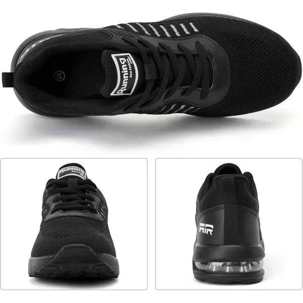 Womens Air Sneakers Running Shoes  Breathable Tennis Shoes for Womens Walking Shoes for Athletic Gym Workout All Black Size 10