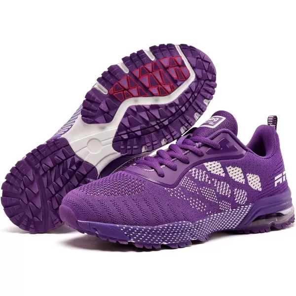 Womens Running Sneakers Air Shoes  Purple Tennis Shoes Women Non Slip Breathable Workout Shoes Lightweight Sports Cross Trainers for Athletic Gym Jogging Size 95