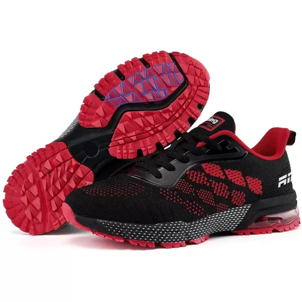 Womens Sneakers Air Running Shoes  Non Slip Tennis Shoes Women Breathable Lightweight Walking Shoes for Athletic Gym Workout Jogging Cross Trainers Black and Red Size 95