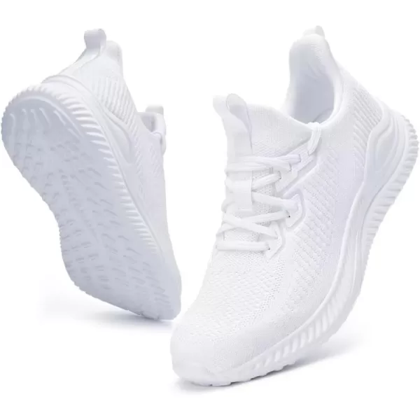 Akk Mens Hand Free Slip On Wide Walking Shoes Memory Foam Runnning Tennis Shoes Lightweight Breathable Casual SneakersAwhite