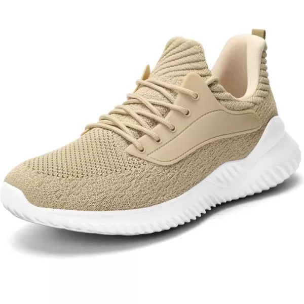 Akk Mens Walking Running Shoes  Comfortable Tennis Sneakers Memory Foam Workout Athletic Shoes for Work Outdoor Khaki Size 14