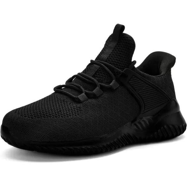 Akk Walking Shoes for Men Sneakers  Slip on Memory Foam Running Tennis Shoes for Athletic Workout Gym Indoor Outdoor Lightweight Breathable Casual SneakersAll Blackc