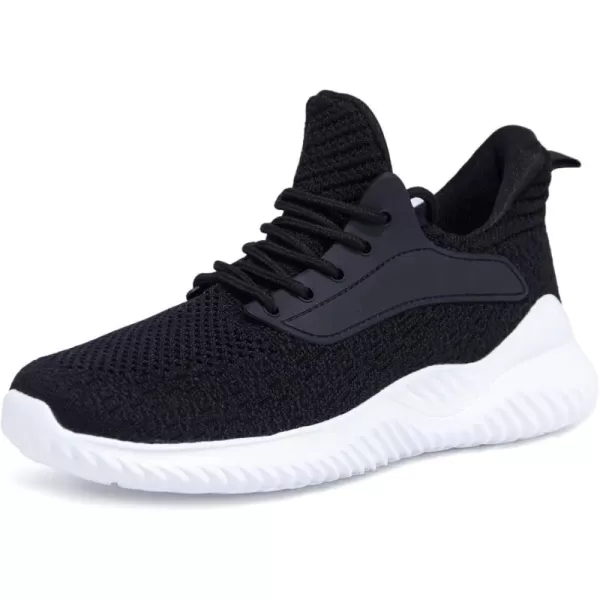 Akk Walking Shoes for Men Sneakers  Slip on Memory Foam Running Tennis Shoes for Athletic Workout Gym Indoor Outdoor Lightweight Breathable Casual SneakersBlackWhite