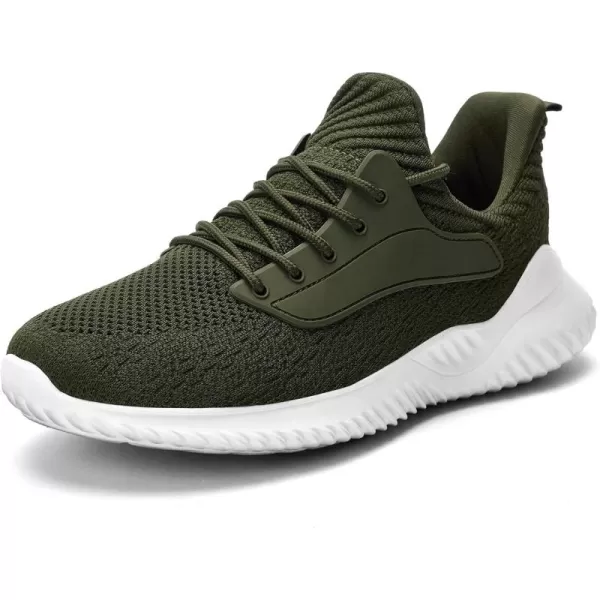 Akk Walking Shoes for Men Sneakers  Slip on Memory Foam Running Tennis Shoes for Athletic Workout Gym Indoor Outdoor Lightweight Breathable Casual SneakersGreen