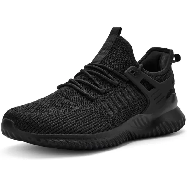 Akk Walking Shoes for Men Sneakers  Slip on Memory Foam Running Tennis Shoes for Athletic Workout Gym Indoor Outdoor Lightweight Breathable Casual SneakersAll Blackd