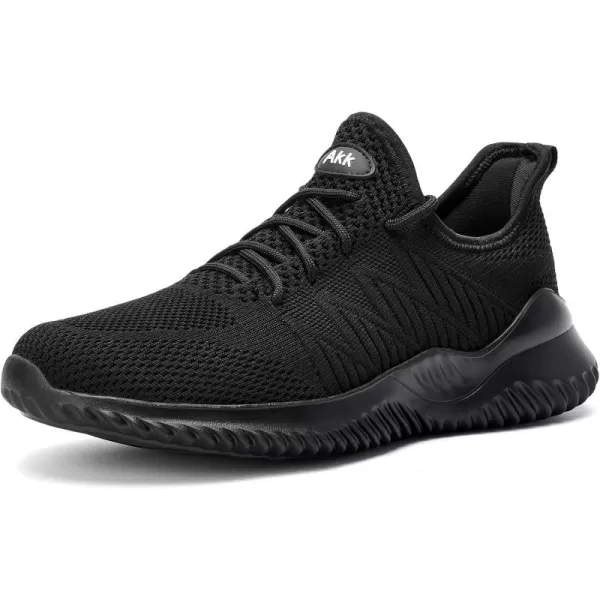 Akk Walking Shoes for Men Sneakers  Slip on Tennis Running Memory Foam Shoes for Athletic Workout Gym Indoor Outdoor Lightweight Breathable Casual Sneakers1803allblack