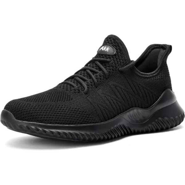 Akk Walking Shoes for Men Sneakers  Slip on Tennis Running Memory Foam Shoes for Athletic Workout Gym Indoor Outdoor Lightweight Breathable Casual SneakersNewallblack