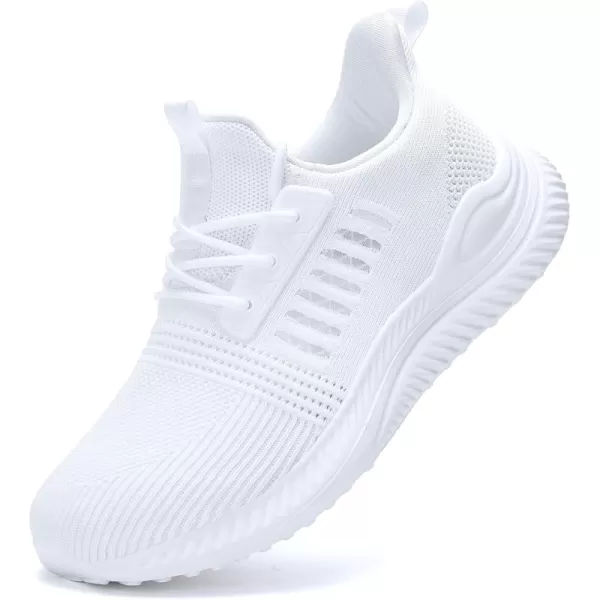 Akk Walking Shoes for Men Sneakers  Slip on Tennis Running Memory Foam Shoes for Athletic Workout Gym Indoor Outdoor Lightweight Breathable Casual SneakersWidewhite