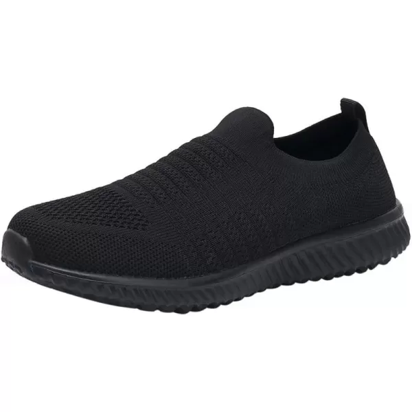 Akk Walking Shoes for Women  Slip on Memory Foam Lightweight SneakersAllblack