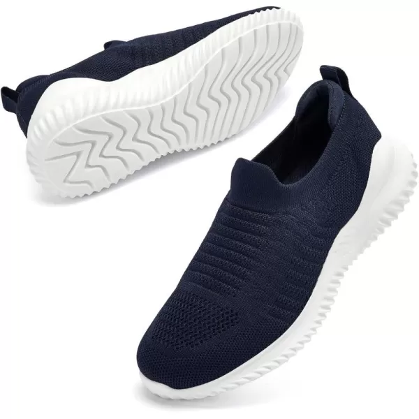 Akk Walking Shoes for Women  Slip on Memory Foam Lightweight SneakersB Navy