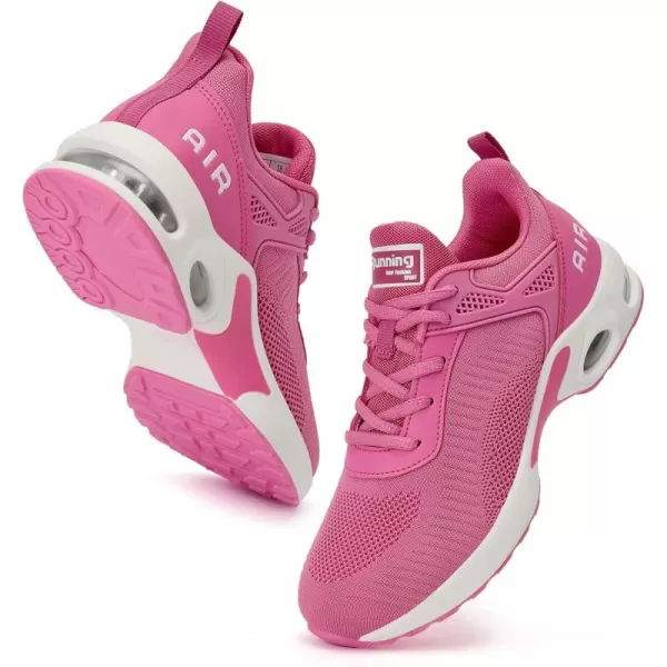 Akk Womens Walking Shoes Lightweight Running Shoes Womens Tennis Shoes Non Slip Air Shoes Breathable Mesh Air Cushion Sneakers for Gym Workout Sports Ping Size 8 DPink