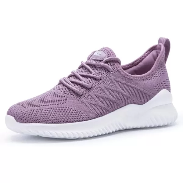 Akk Womens Walking Tennis Shoes  Slip On Memory Foam Lightweight Casual Sneakers for Gym Travel Work1803lightpurple