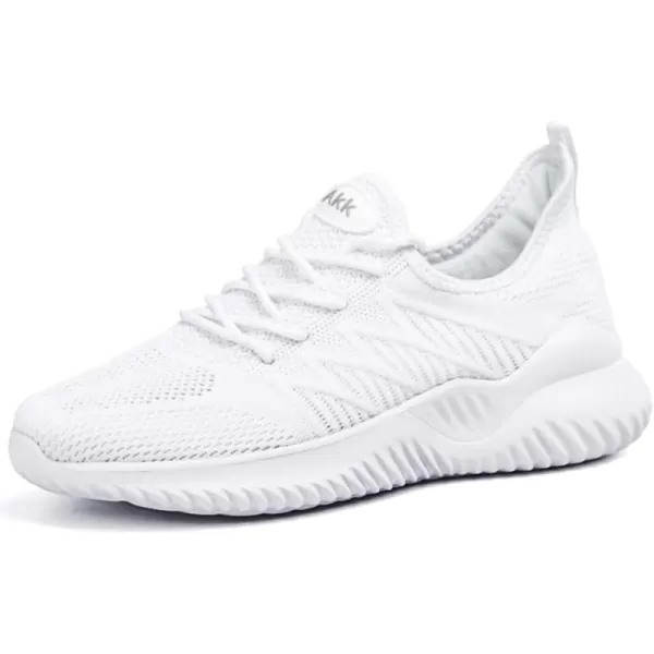 Akk Womens Walking Tennis Shoes  Slip On Memory Foam Lightweight Casual Sneakers for Gym Travel Work1803white