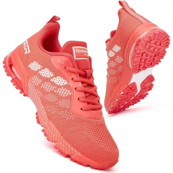 Women Running Shoes Air Sneakers  Breathable Tennis Shoes Women No Slip Athletic Shoes Lightweight Sports Cross Trainers for Workout Gym Jogging Orange Size 95