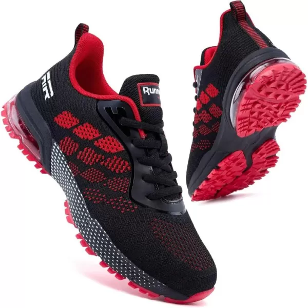 Womens Sneakers Air Running Shoes  Non Slip Tennis Shoes Women Breathable Lightweight Walking Shoes for Athletic Gym Workout Jogging Cross Trainers Black and Red Size 95