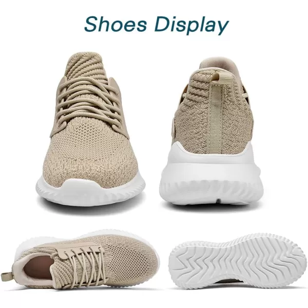 Akk Beige Sneakers for Women  Long Time Standing Work Slip On Jogging Outdoor Shoes Beige US 6