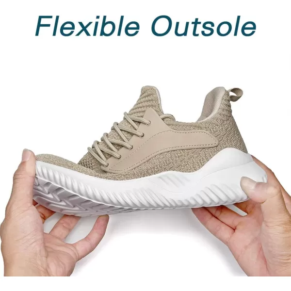 Akk Beige Sneakers for Women  Long Time Standing Work Slip On Jogging Outdoor Shoes Beige US 6