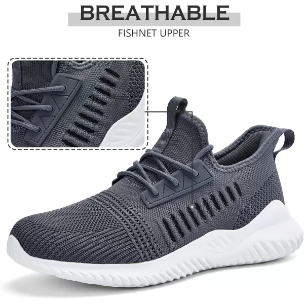 Akk Mens Memory Foam Running Shoes  Ultra Lightweight Slip on Walking Tennis Workout Shoes Breathable Mesh Casual Fashion Sneakers Darkgrey Size 11