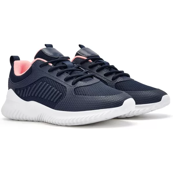 Akk Womens Tennis Shoes  Lightweight Walking Shoes Breathable Non Slip Comfortable Shoes for Gym Workout Jogging Athletic Navy Pink Size 8