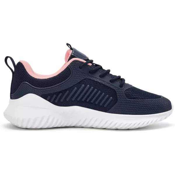 Akk Womens Tennis Shoes  Lightweight Walking Shoes Breathable Non Slip Comfortable Shoes for Gym Workout Jogging Athletic Navy Pink Size 8