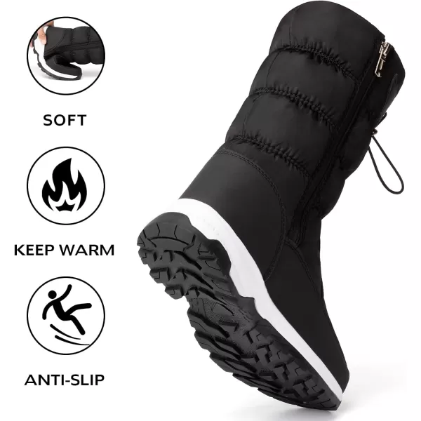 Akk Womens Winter Boots Snow Waterproof Fur Lined Frosty AntiSlip Warm Boot BlackWhite Size 7